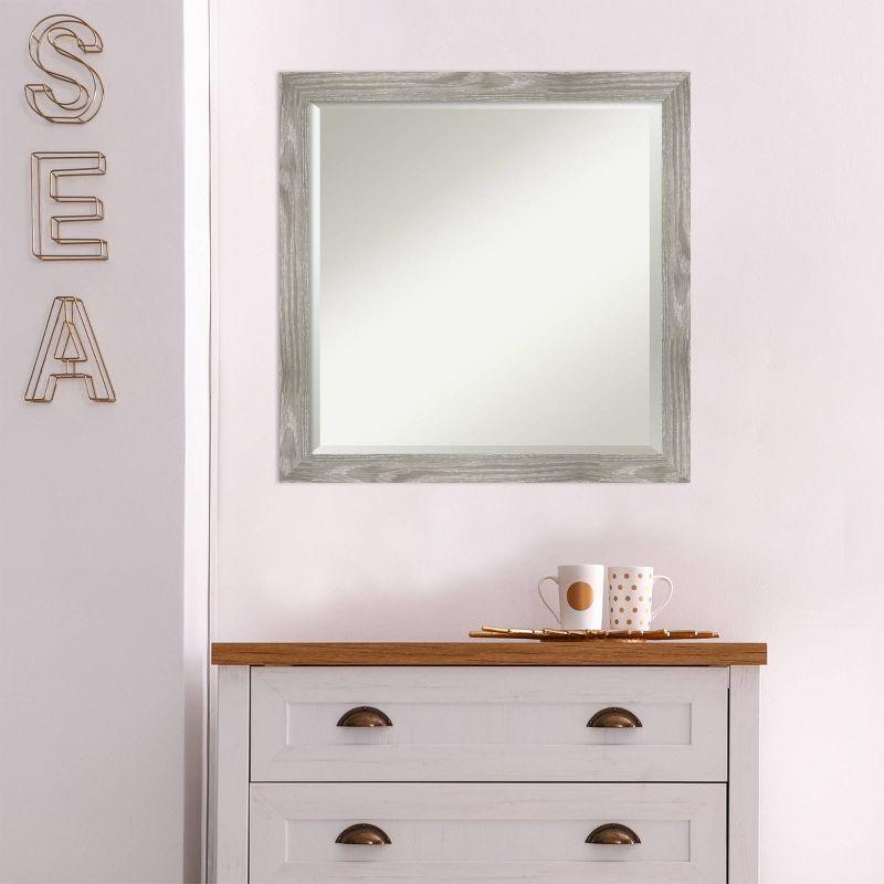 22" x 26" Dove Graywash Framed Bathroom Vanity Wall Mirror - Amanti Art: Modern, Beveled, Wood Frame