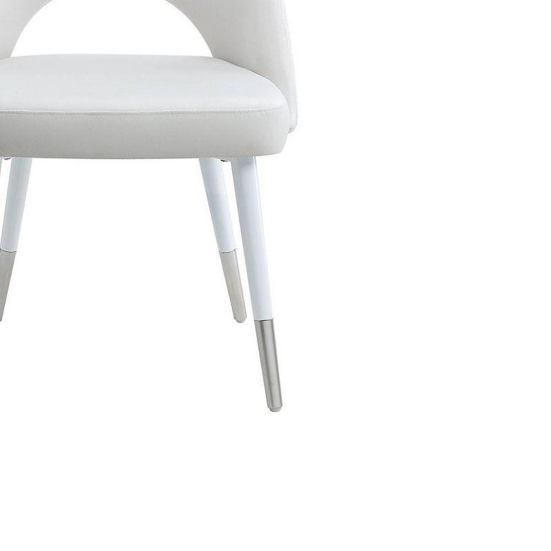 Zemirah White Velvet Upholstered Side Chair with Metal Legs