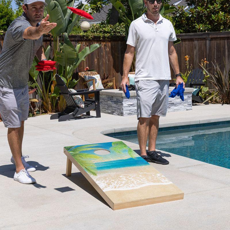 GoSports Gosports 4'x2' Reguation Size Premium Wood Cornhole Set - Beach Themed Design