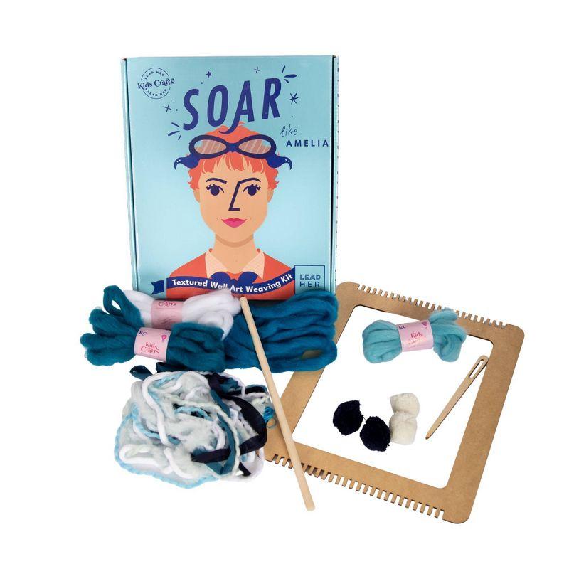 LeadHER: SOAR like Amelia Weaving Loom Craft Kit - Kids Crafts: DIY Art Kit for Kids, Includes Paint, Beads & Needle