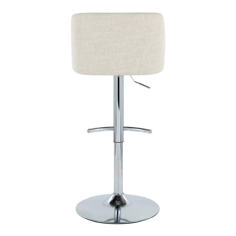 Swivel Upholstered Adjustable Height Counter Stool with Metal Frame