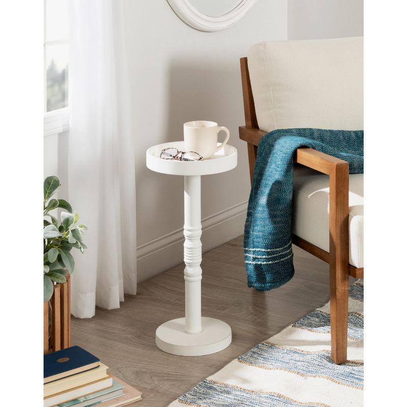 Kate and Laurel Bellport Square Wood Drink Table, 10x10x22, White