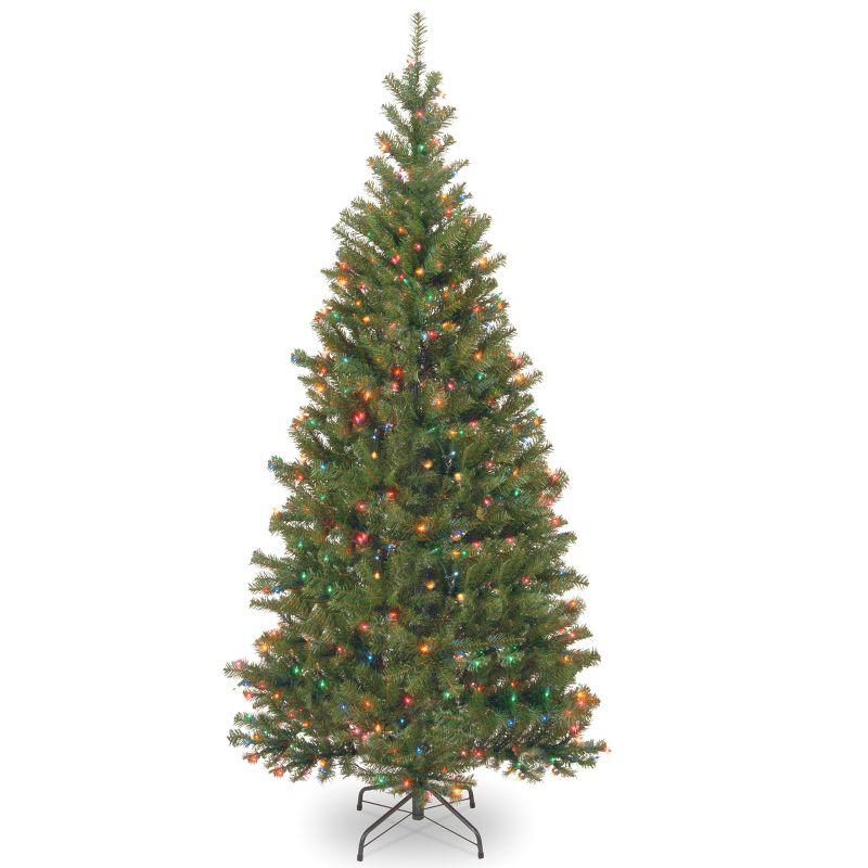 Slim Aspen Spruce Tabletop Christmas Tree with Multicolor Lights