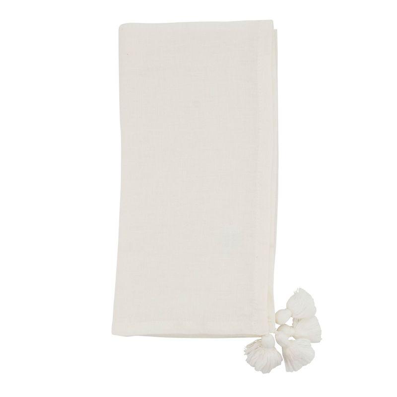 Tasseled Corners 4 Piece Linen Napkin Set