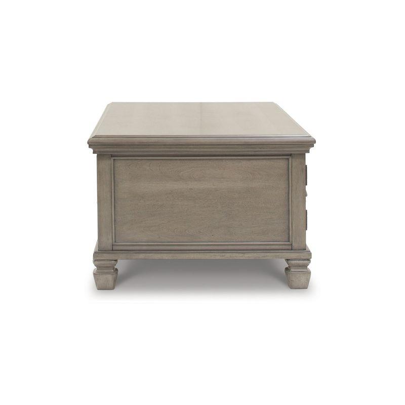 Signature Design by Ashley Lexorne Classic Cocktail Table with 2 Cabinets and 2 Drawers, Light Gray