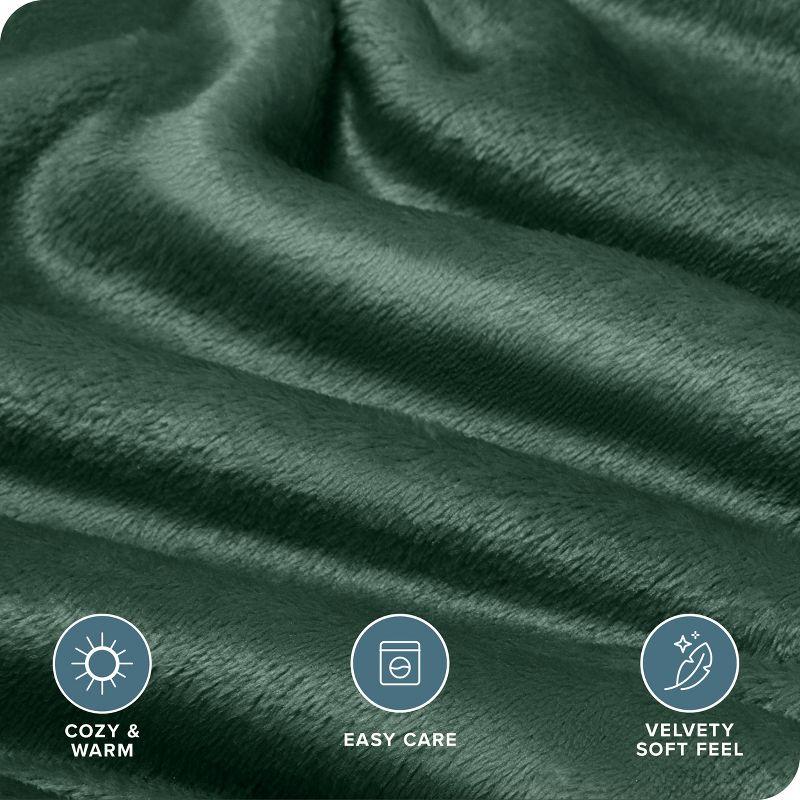 Velvety Soft Microplush Fleece Forest Green Queen Sheet Set by Bare Home