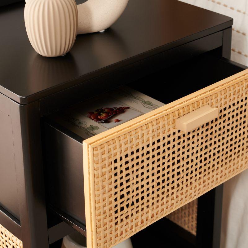 Miya 1 Drawer Nightstand - NST5012 - Black/Natural - Safavieh