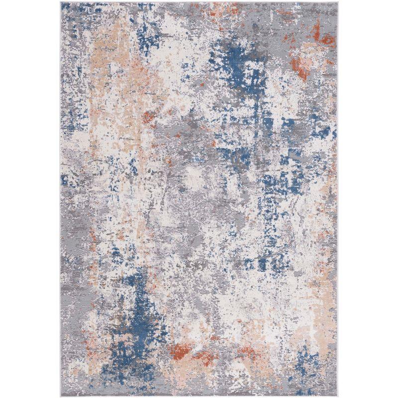 Gray and Blue 8' x 10' Tufted Wool Area Rug