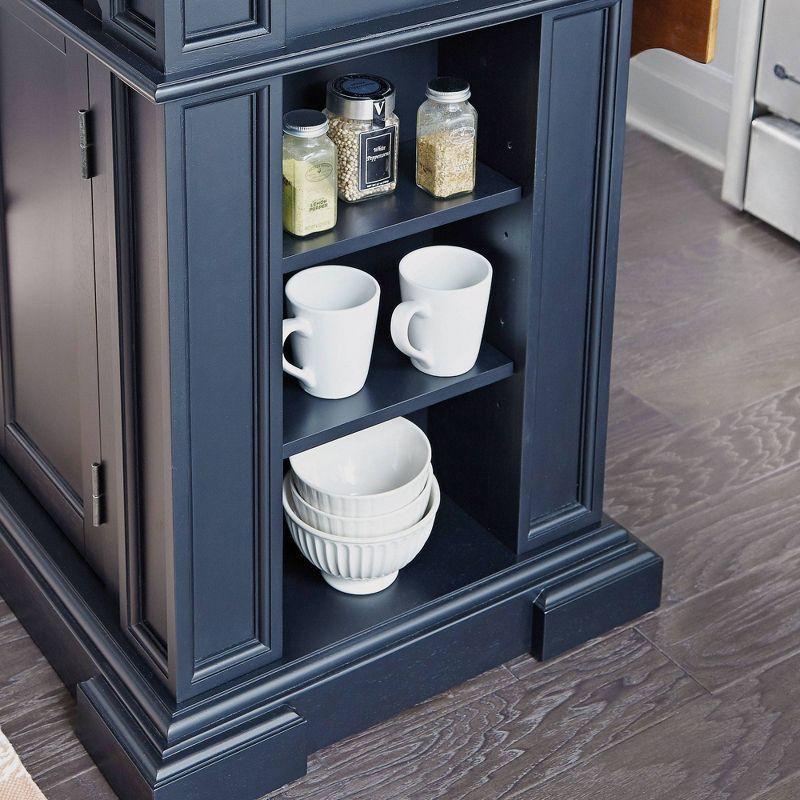 Black and Distressed Oak Kitchen Island with Drop Leaf