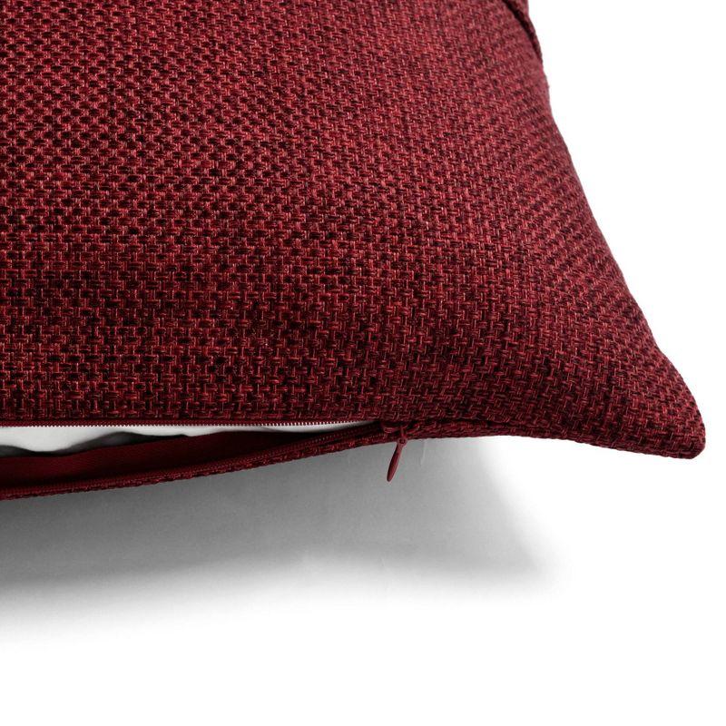 Oversize Linen Texture Woven Button Family-Friendly Throw Pillow Cover - Lush Décor