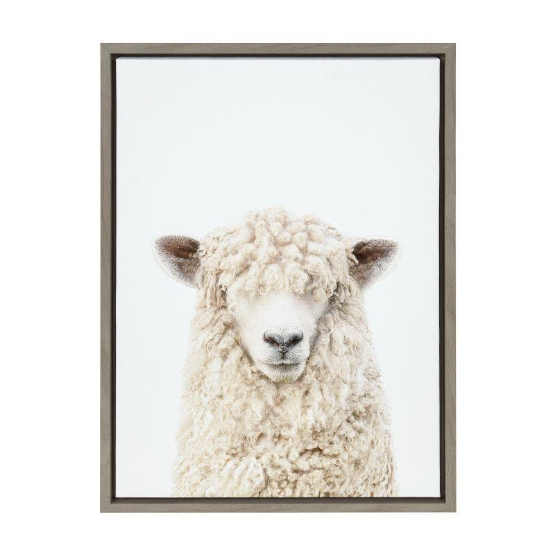 18" x 24" Sylvie Sheep Bangs Portrait Framed Canvas by Amy Peterson - Kate & Laurel All Things Decor