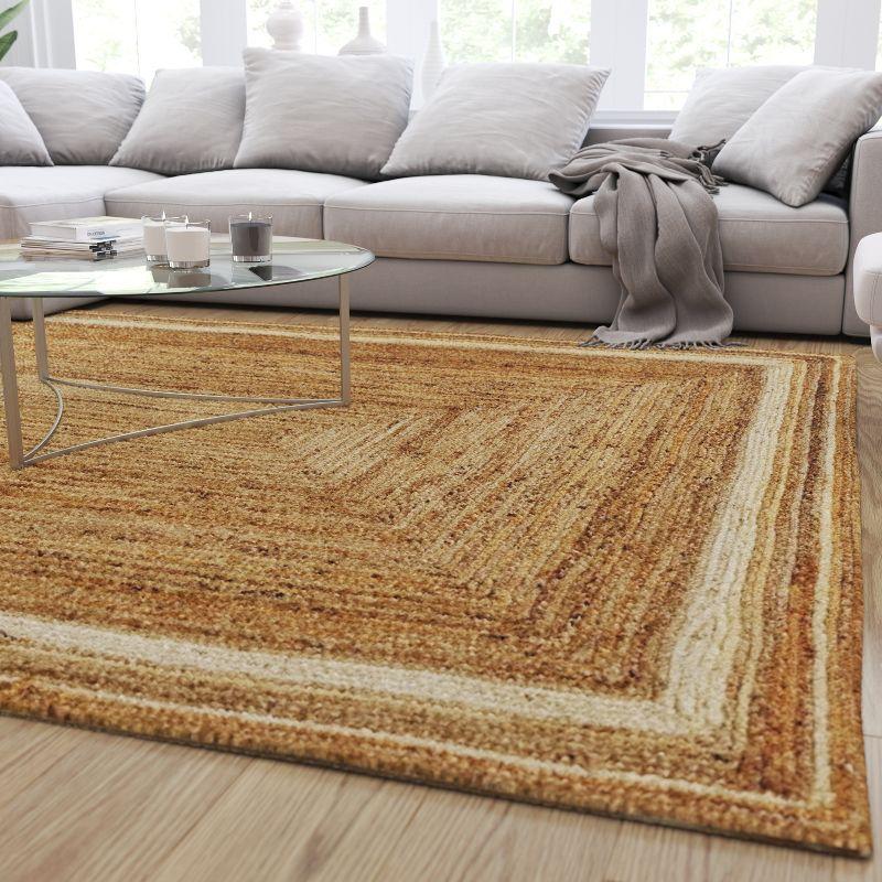 Coastal Cottage Braided Jute 8' x 10' Area Rug in Natural