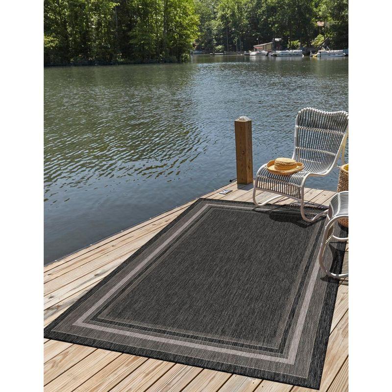 Unique Loom Outdoor Border Soft Border Border Woven Area Rug