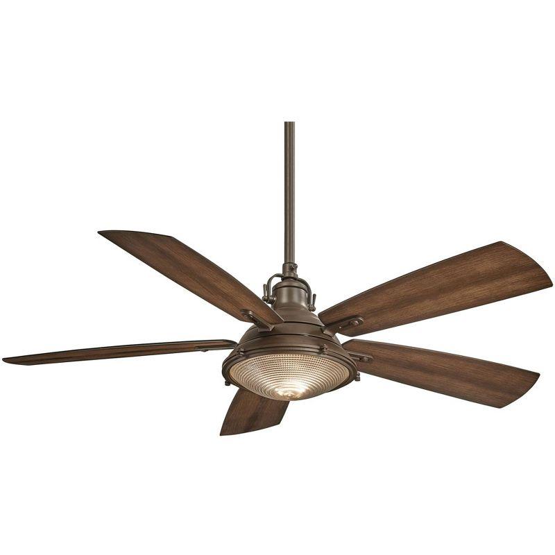 56" Groton 5 - Blade Outdoor LED Standard Ceiling Fan with Wall Control and Light Kit Included