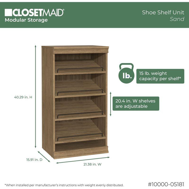 Modular Storage 21.38" W Shoe Shelf Unit with 4 Shelves