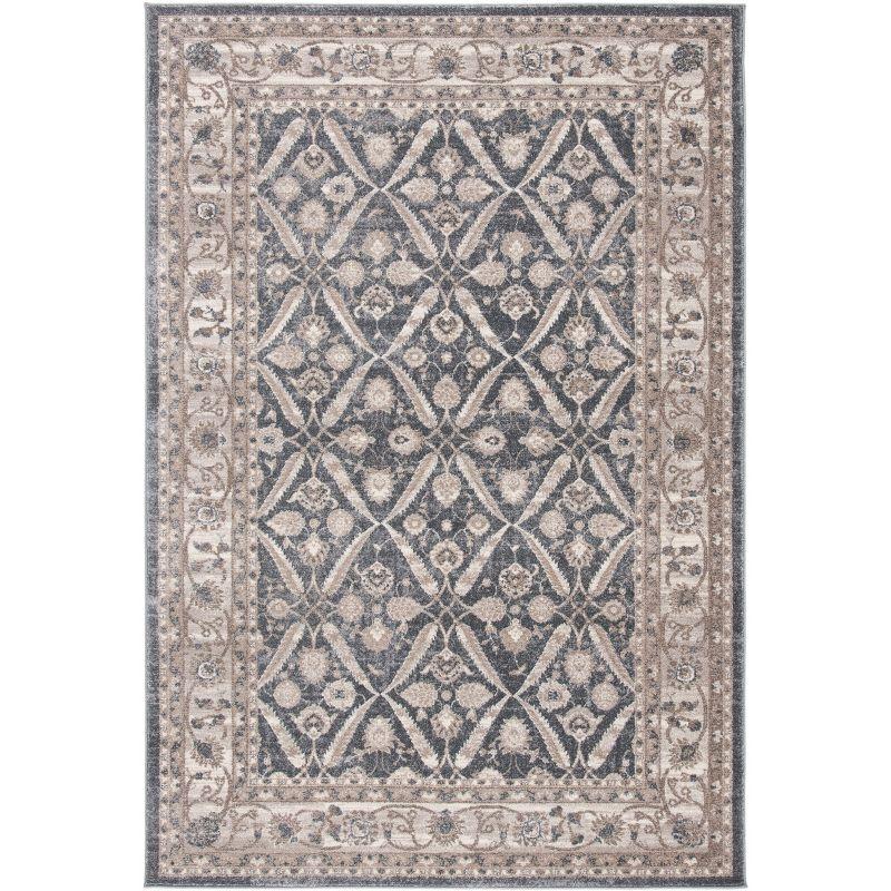 Sofia SOF378 Power Loomed Indoor Area Rug - Dark Grey/Beige - 4'x5'7" - Safavieh