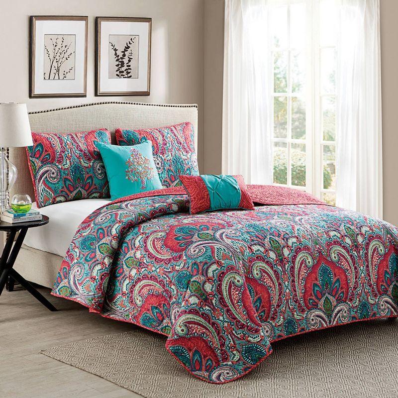 5pc Casa Re`al Reversible Quilt Set - VCNY