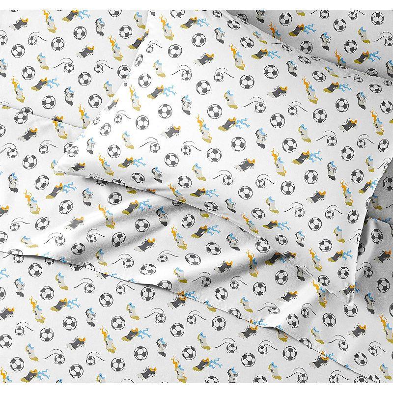 CGK Linens Kids 3 Piece Microfiber Sheet Set in Soccer, Size Twin