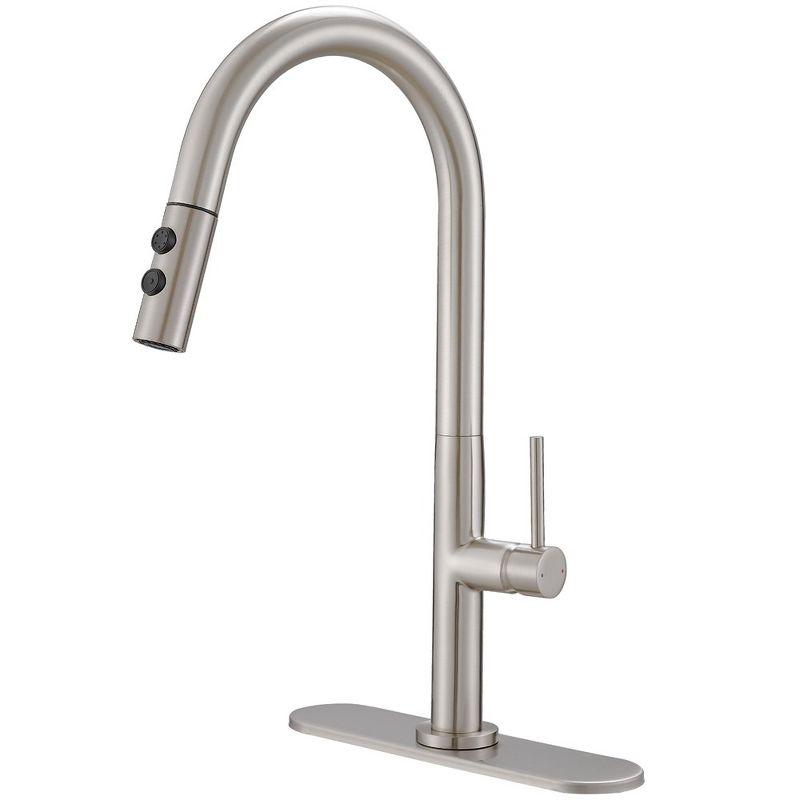 Brushed Nickel High-Arc Pull-Out Spray Kitchen Faucet