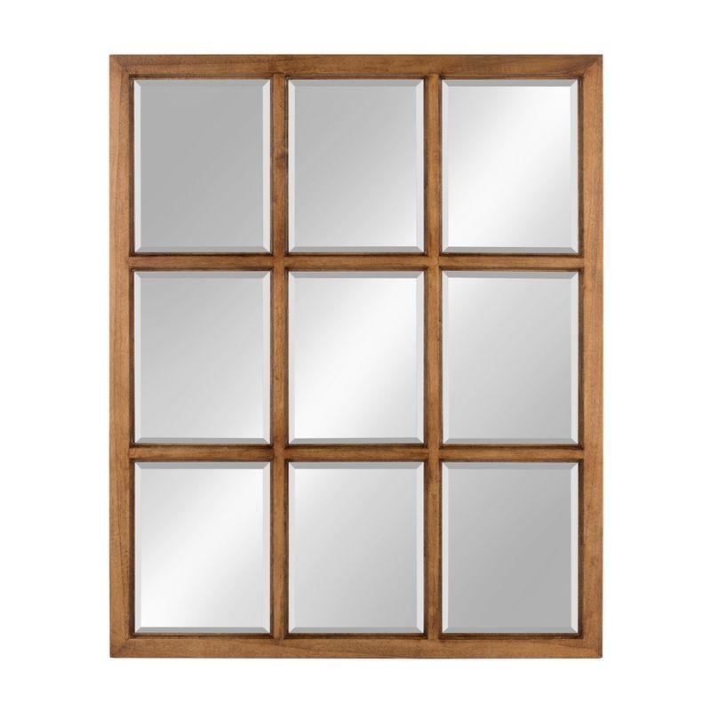 26" x 32" Hogan Windowpane Framed Wall Mirror Natural - Kate and Laurel