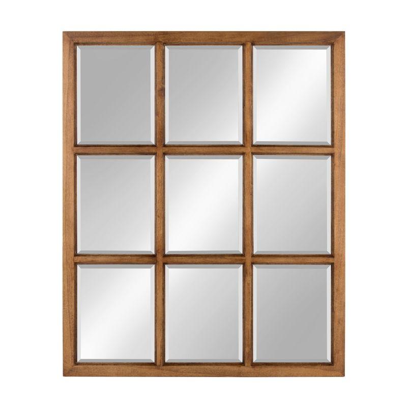 26&#34; x 32&#34; Hogan Windowpane Framed Wall Mirror Natural - Kate and Laurel