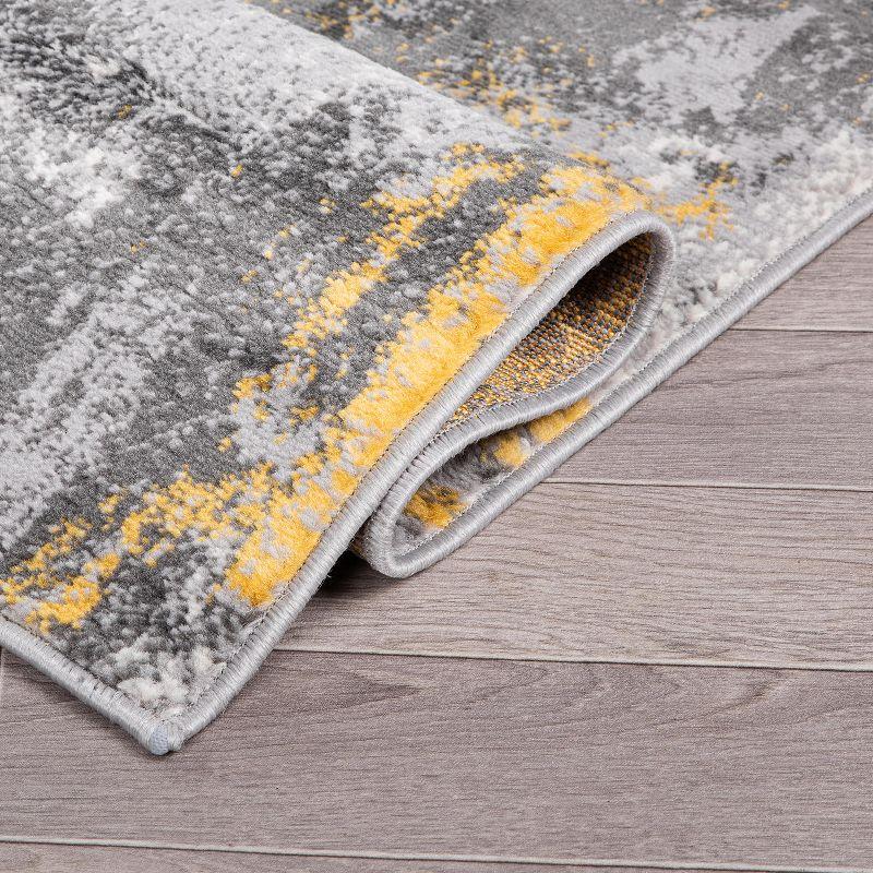 World Rug Gallery Brighton Modern Abstract Area Rug - Yellow 2'x3'