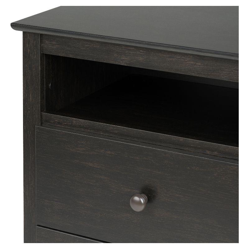 2 Drawer Nightstand Vintage Black - Prepac: Sonoma Collection, Open Shelf, Wood Composite, Bedroom Storage