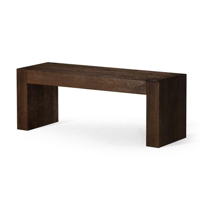 Zeno 48'' Weathered Brown Solid Wood Bench