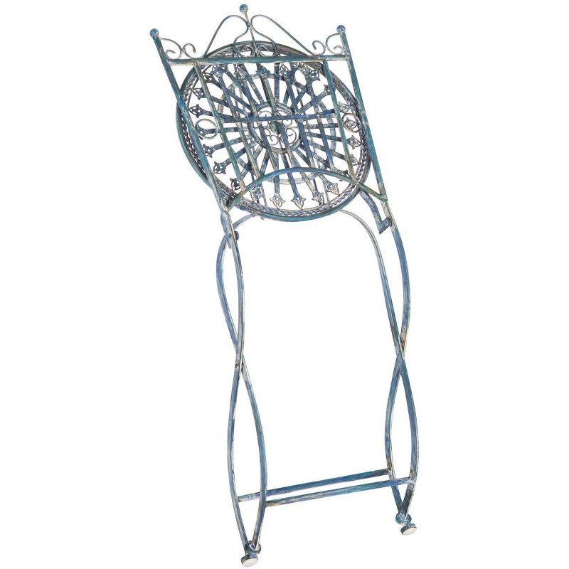 Belen Bistro Set, One Table And Two Chairs - Outdoor - PAT5020 - Mossy Blue - Safavieh