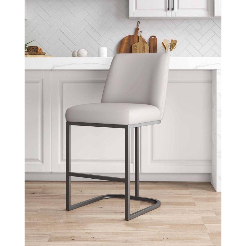 Manhattan Comfort Serena Leatherette Upholstered Metal Counter Height Barstool