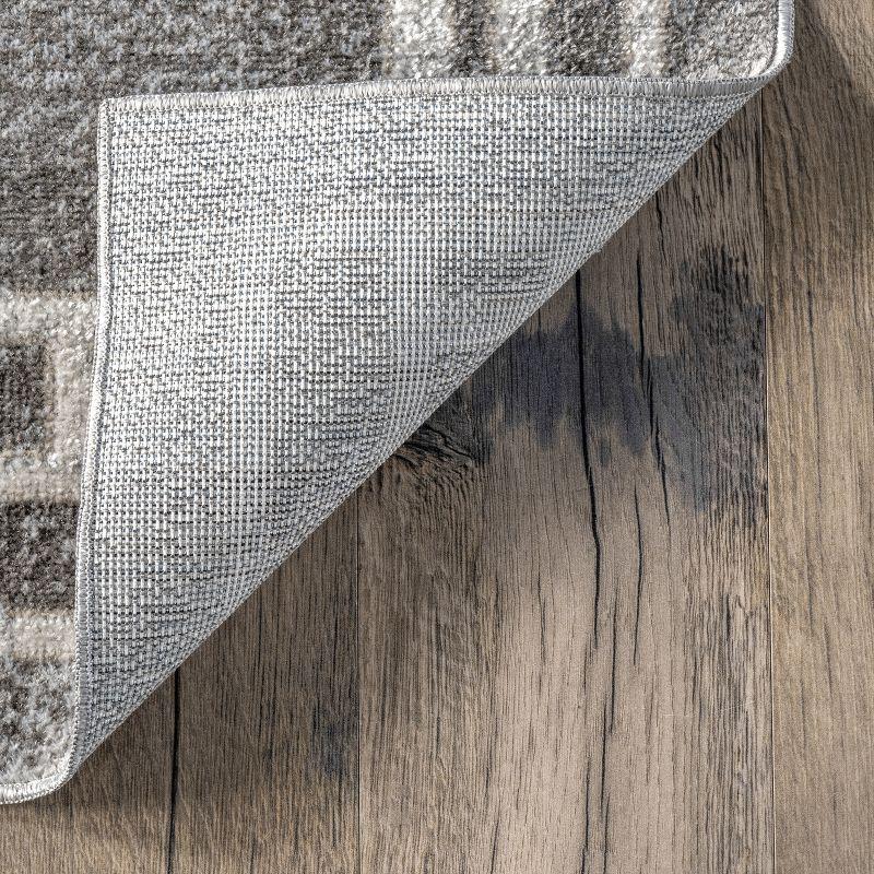 Kyleigh Southwestern Gray 2'6" x 8' Machine Washable Runner Rug