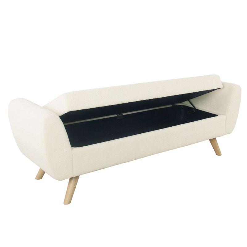 HomePop Modern Boucle Storage Bench with Wood Legs