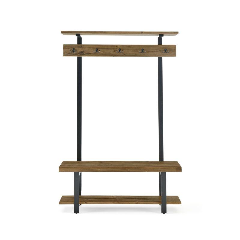 Pomona Entryway Hall Tree with Bench, Shelf and Coat Hooks - Alaterre Furniture