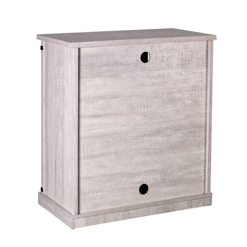 Saw Cut TV Stand for TVs up to 40" Off White - Home Essentials: Sliding Barn-Door, Adjustable Shelves