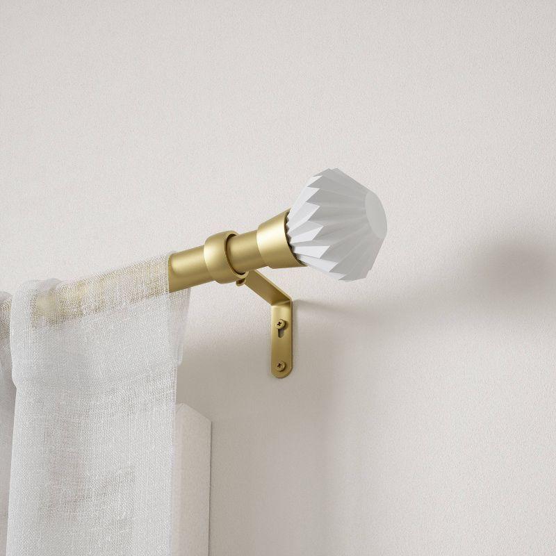 Gold Metal Adjustable 42" to 120" 1" Single Curtain Rod