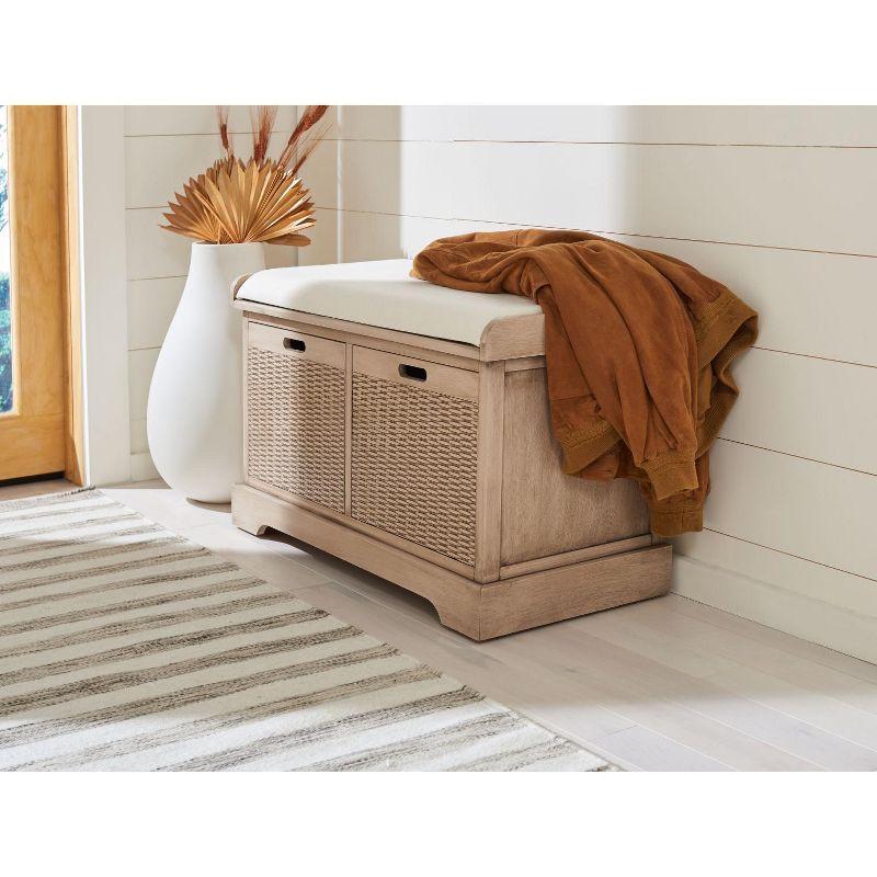 Landers 2 Drawer Cushion Bench - BCH5702 - Sand - Safavieh