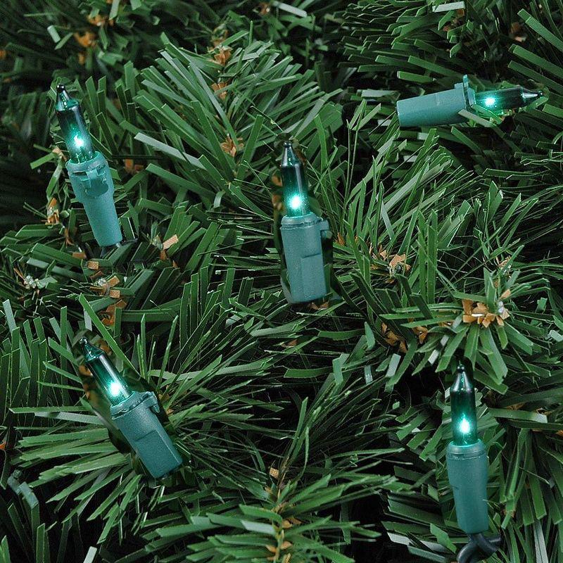 Novelty Lights Green 50 Light Incandescent Mini Christmas String Lights Green Wire 11 Feet