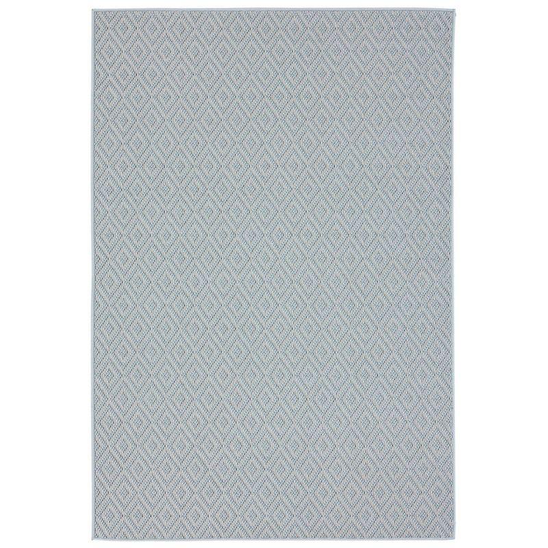 Modern Diamond Weave 5' x 7' Blue/Cream Synthetic Area Rug