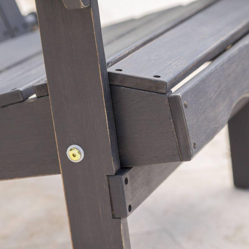 2pk Bellwood Outdoor Acacia Wood Folding Adirondack Chairs Dark Gray - Christopher Knight Home