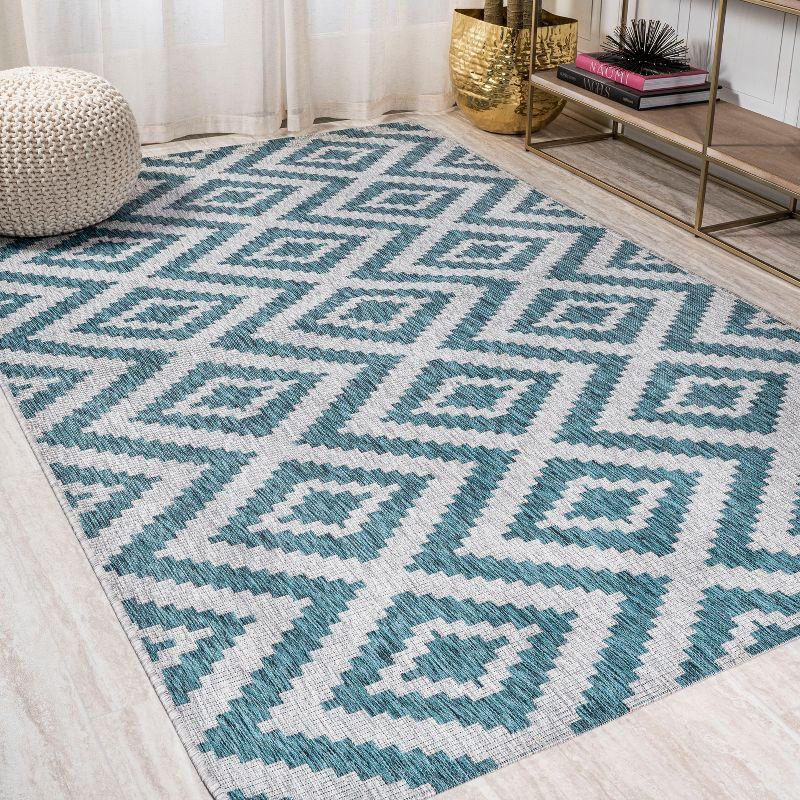 5'x8' Sintra Diamond Indoor/Outdoor Area Rug, Blue/Gray - JONATHAN Y