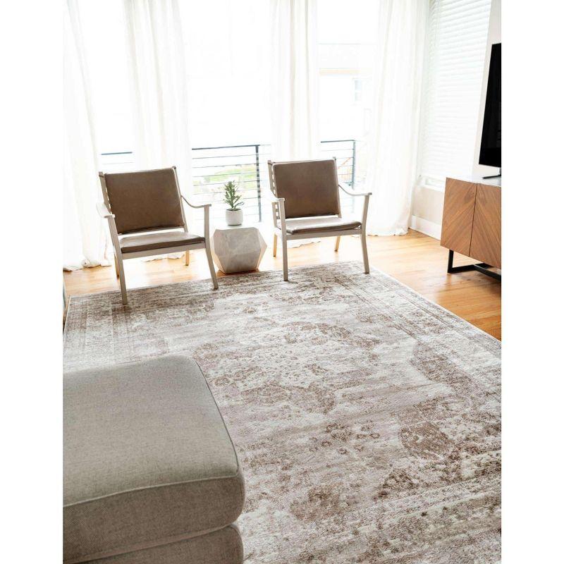 Salle Garnier Beige Rectangular Stain-Resistant Area Rug