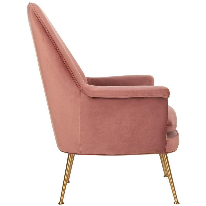 Aimee Velvet Arm Chair - SFV4701 - Dusty Rose/Gold - Safavieh Couture