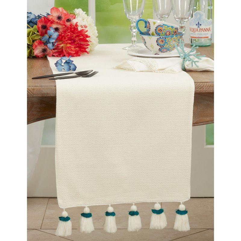 Saro Lifestyle Table Runner With Tassel Edges