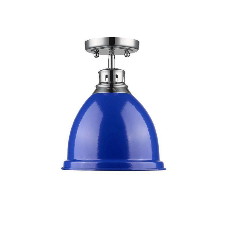 Golden Lighting Duncan 1-Light Flush Mount in Matte Black with Black