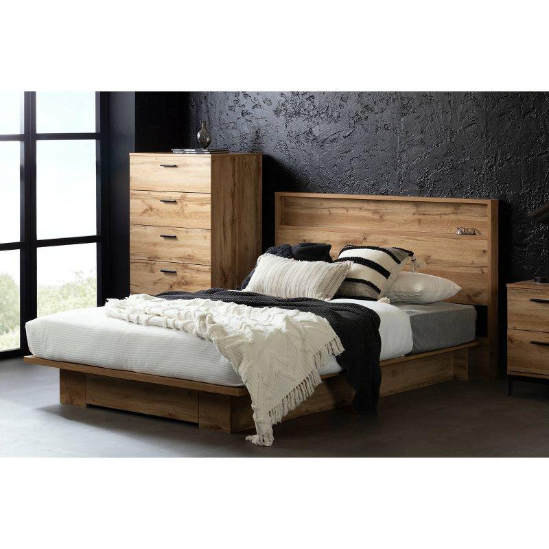 South Shore Full/Queen Musano Platform Bed Nordik Oak