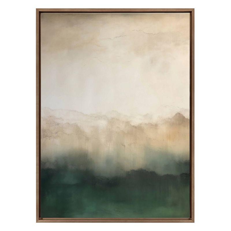 Kate & Laurel All Things Decor 31.5"x41.5" Sylvie Green Mountain Abstract II Framed Canvas by Amy Lighthall Gold