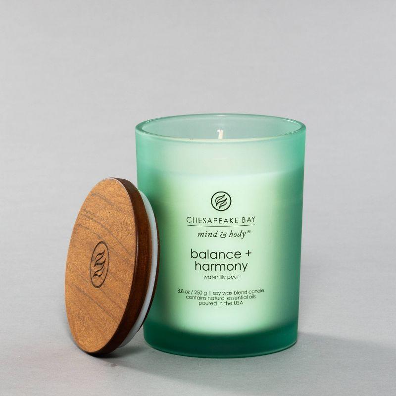 8.8oz Lidded Glass Jar Candle Water Lily Pear - Chesapeake Bay Candle: Soy Wax Blend with Essential Oils, 44hr Burn Time