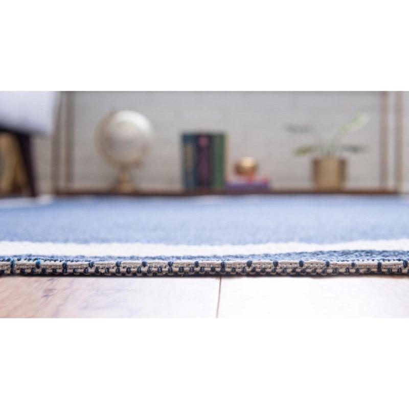 Unique Loom Decatur Collection Area Rug - Border (6' 4" x 9' Rectangle Navy Blue/Ivory)