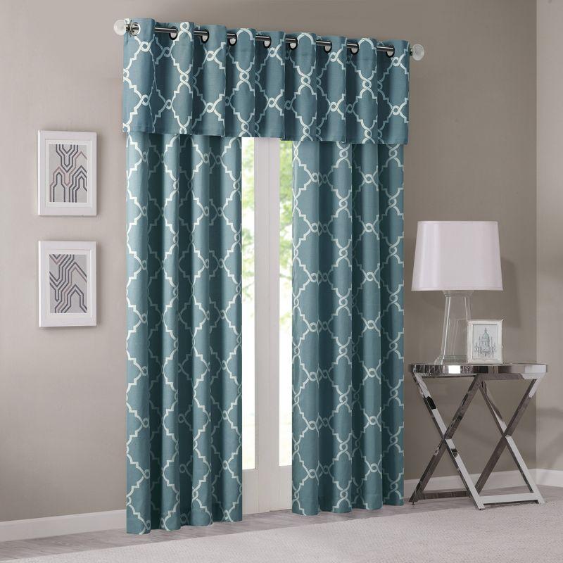 Saratoga Fretwork Print Grommet Top Window Valance