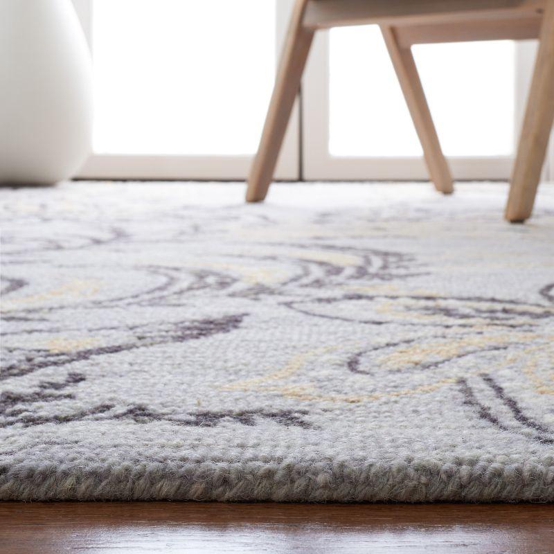 Blossom BLM275 Hand Tufted Area Rug - Grey/Yellow - 4'x6' - Safavieh.